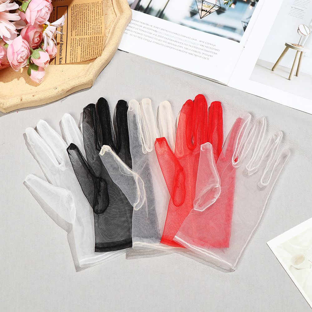 Clothing Accessories Ultra Thin Party Dress Bridal Gown Mittens Tulle Gloves Wedding Bridal Gloves