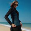 Unisex Long Sleeve Zipper Rash Guard Set With Pants UV Protection Quick Dry Surfing Snorkeling Swimming
