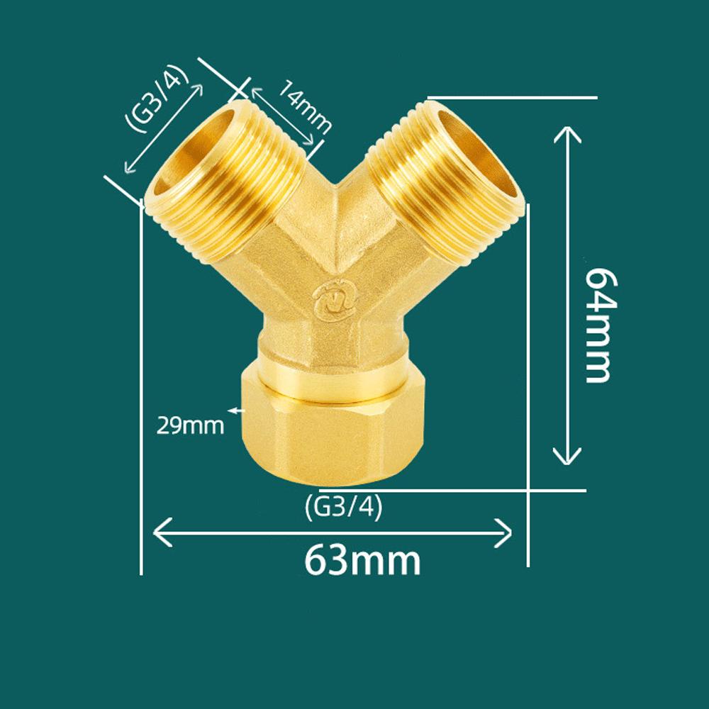 Raccordo a Y in ottone H58 Filettatura BSPP da 1/2" 3/4" Riduttore equalizzatore Giunto di unione ispessito Adattatore per acqua/gas Connettore