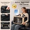 Rolling Pet Box with Telescopic Handle, Foldable Pet Travel Cart with Wheels, Breathable Mesh Dog and Cat Bag Trolley