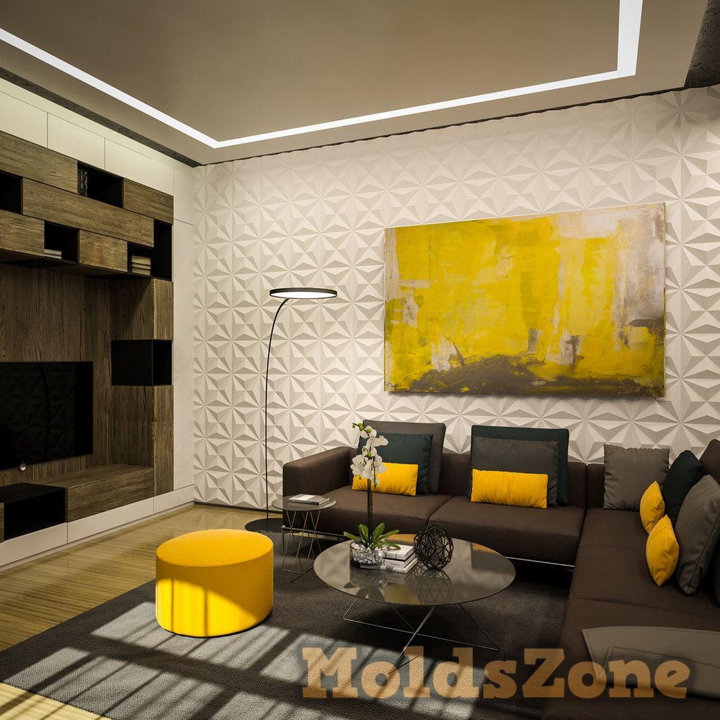 3D Wall Panel Mold for Gypsum, Plaster or Concrete Tile for Decorative Wall Panels 'Kalians'