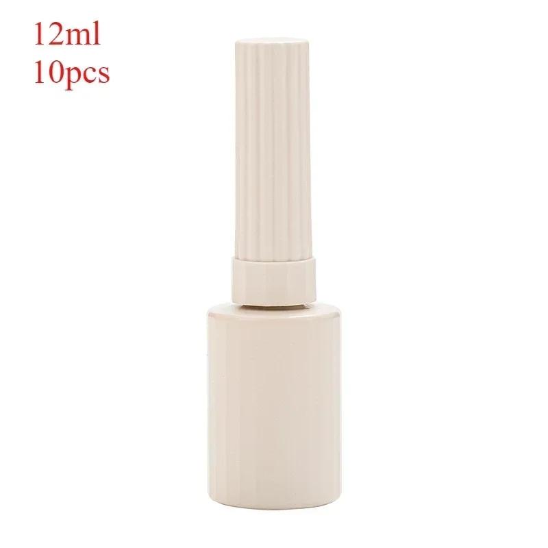 New 10pcs/set 12ml Empty Nail Polishing Bottle Nail Gel Empty Bottle with Brush Glass Empty Blending Bottle Touch-up Container