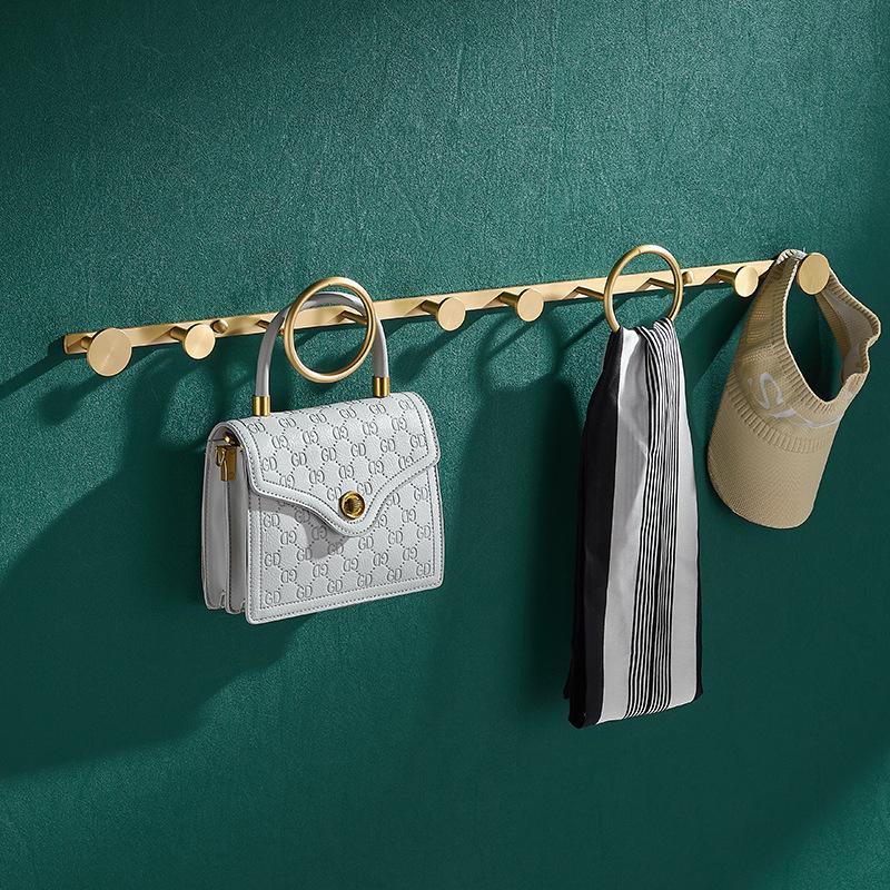 Tuqiu Robenhaken Handtuchhalter Gebürstetes Gold Kleiderhut Hakenleiste Robenhaken Badezimmer Messing Bad-Beschläge Set Küchenhaken