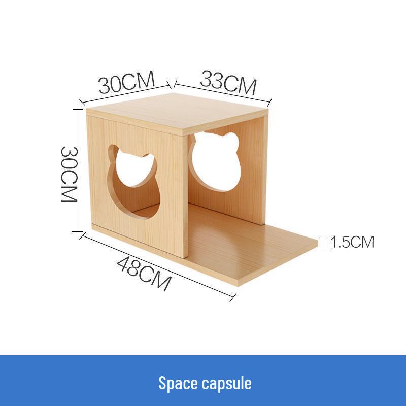 In Stock Wall-Mounted Solid Wood Cat Climbing Frame, Cat Tree, and Scratching Post