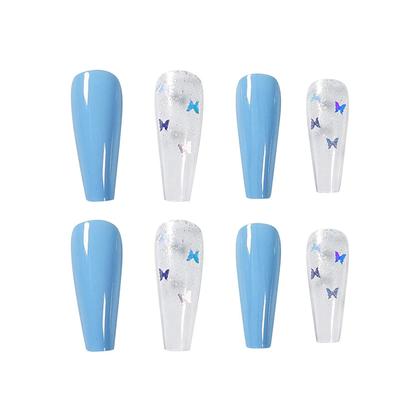 Medium Length Press Nails With Designs Stick Nails For Women Artificial Glue Nails  Abstract Fake Nails For Decoration 24PC Contains 1ml of Glue