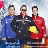 Men's Winter Workwear: Thick, Warm, Wear-Resistant Cotton Coat with Reflective Strips for Workshop and Repair Labor Protection