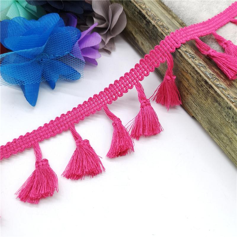 2 Yards Spitzenbesatz Nähband Quaste Fransen Baumwolle Ethnisch Lateinisches Kleid Bühne Bekleidung Vorhang Dekorativ DIY