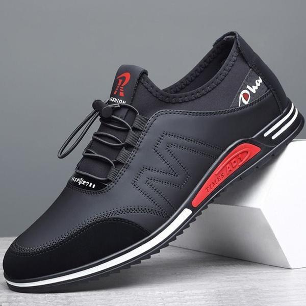 

Новые мужские кожаные туфли, повседневные туфли для гольфа, мужская спортивная обувь, дышащая противоскользящая обувь, легкая спортивная обувь 44 чёрный