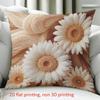 1 Pieces Sunflowers on Knit Pattern 2D Flat Printing Pillow Polyester pillowcase, sofa decorative cushion cov Headboard Pillow
