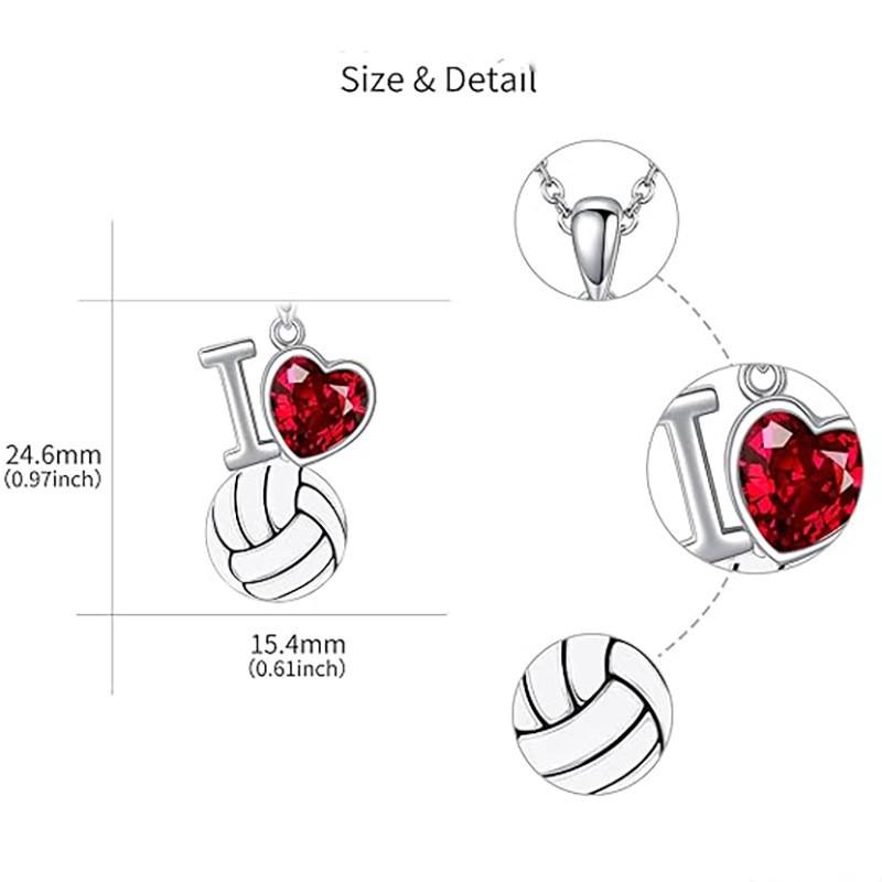 Love Volleyball I Geometric Heart Jewelry Rhinestones Alloy Finish Trendy Women