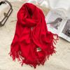 Solid Color Imitation Cashmere Scarf Women's Winter Men's Couple Shawl Dual-purpose Warm Long Thickened