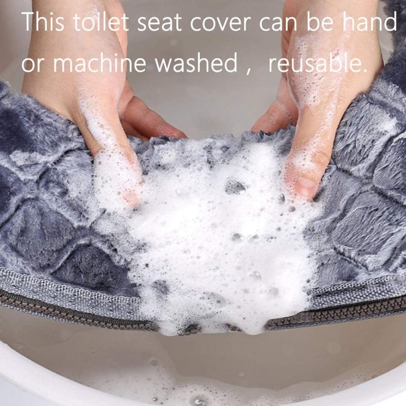 Winter Warm Toilet Seat Cover O-shape Toilet Seat Bidet Toilet Cover Portable Knitted Toilet Mat Soft Closestool Mat