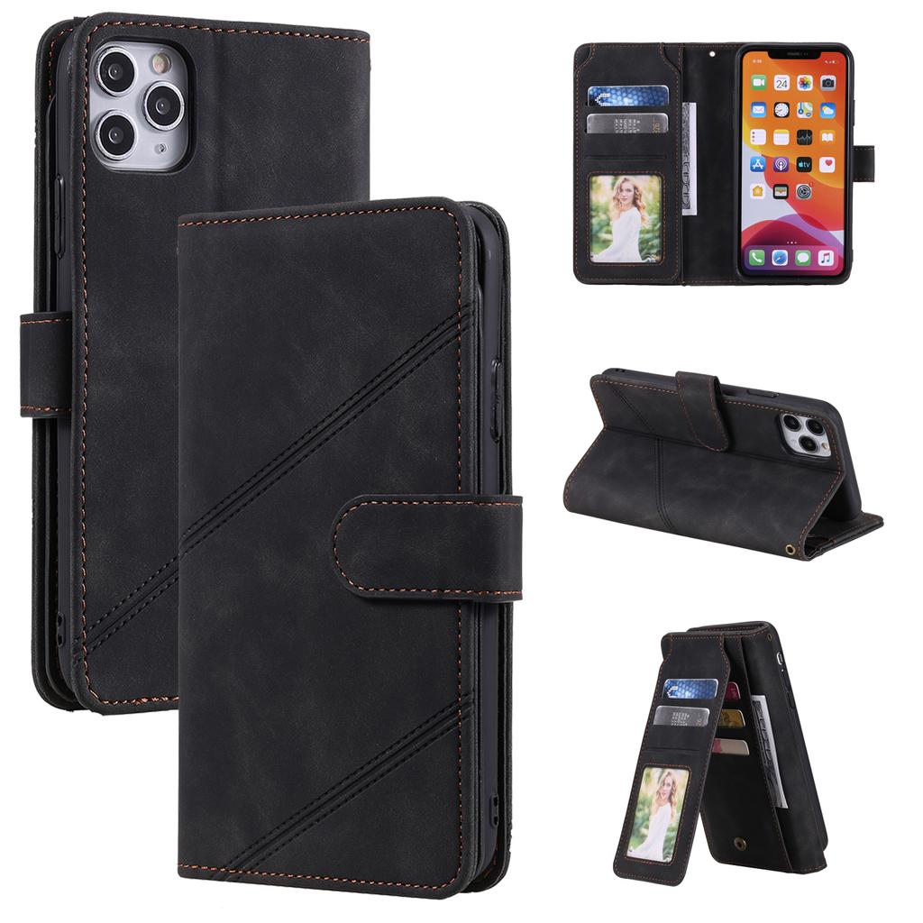 Multifunction Business Card Holder Flip Cover Magnetic Clasp Kickstand Leather Book Folio Phone Case Card Pocket Cover Accessory
