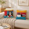 Bop Style Coffee Cats Pillow Case Double-Sided Plush Sofa Cushion Covers Organic Breathable Invisible Zipper