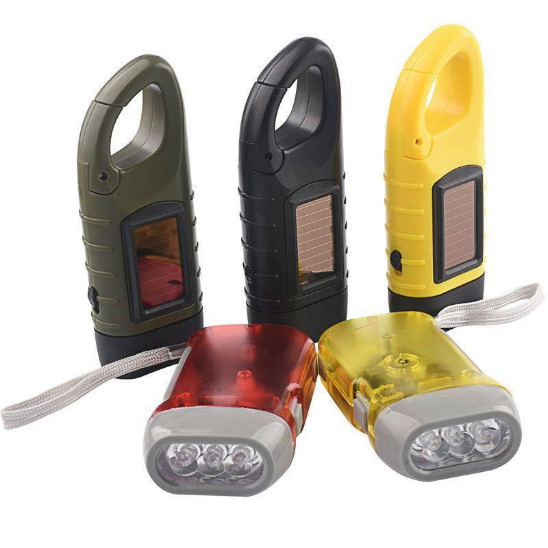 Hand-cranked Solar Power Flashlight: Portable Emergency Light