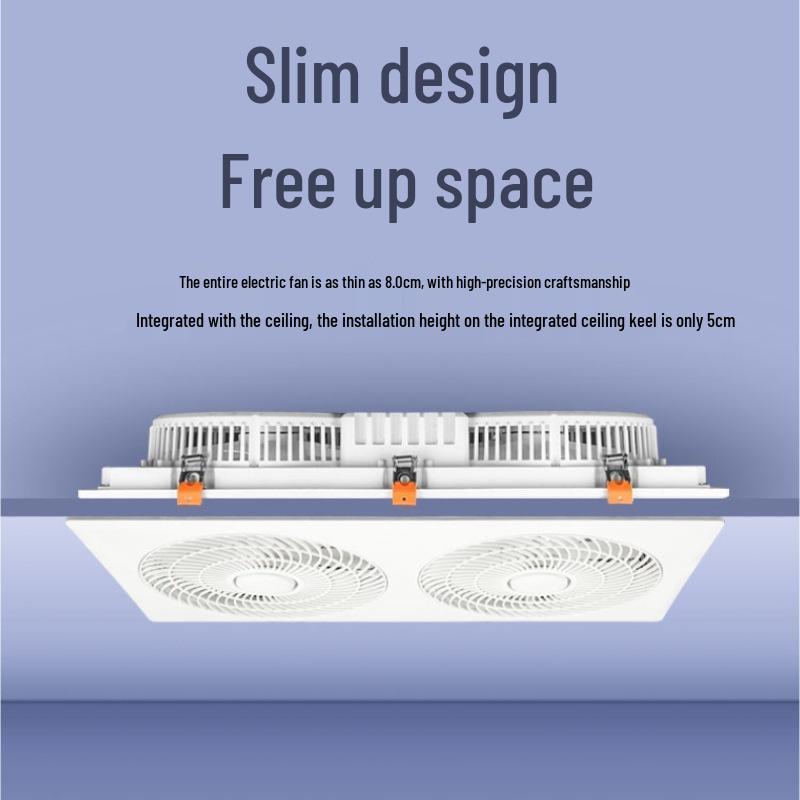 Integrated Ceiling Cooling Fan for Kitchen and Bathroom - 300x600 Plasterboard