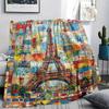 Paris Eiffel Tower Print Flannel Blanket, High quality Comfortable for All Seasons, Home Decor, Warmth and Comfort, Perfect for Christmas Gifts82