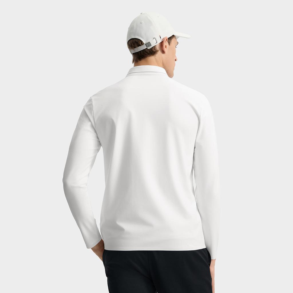 FILA Blue Casual Business Commuter Versatile Comfortable Breathable Long Sleeve Polo Shirt Men tops F11M532202F-WT