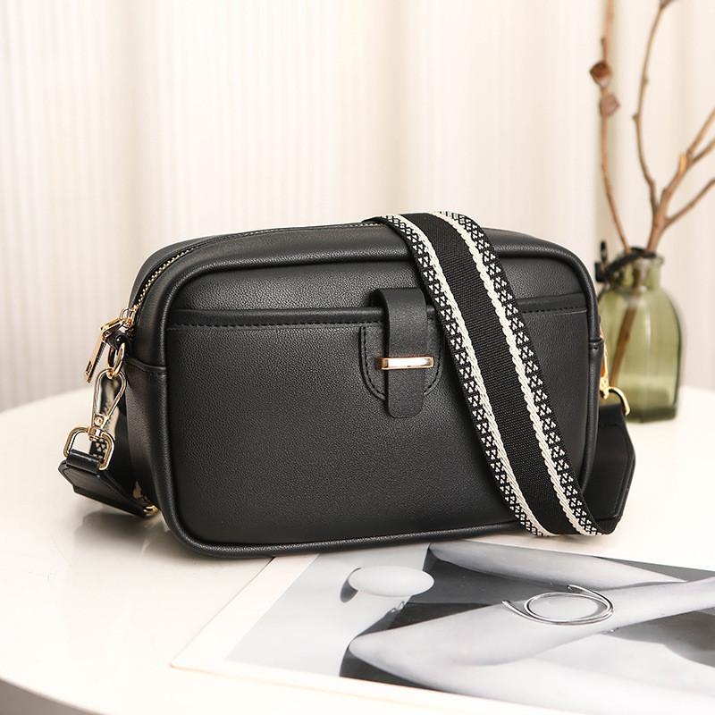 IELGY Ladies Black Large Capacity Crossbody Small Square Bag