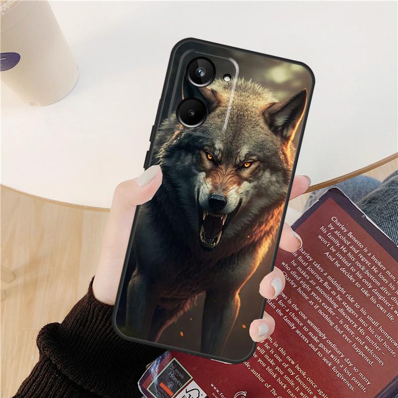 Angry Wolf Case For Realme GT 7 Pro GT 6T 6 5 C55 C53 C51 C21Y C25S C61 C67 C75 10 11 12 13 14 Pro Plus