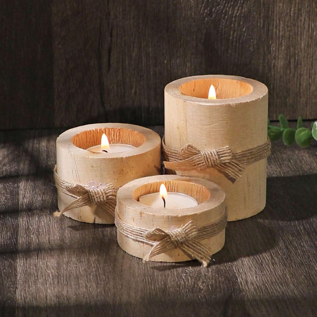 1 Stück/3 Stück - Holz-Teelichthalter, geeignet zur Dekoration von Holzbalkonkästen in der Mitte von Hochzeits- und Geburtstagstischen