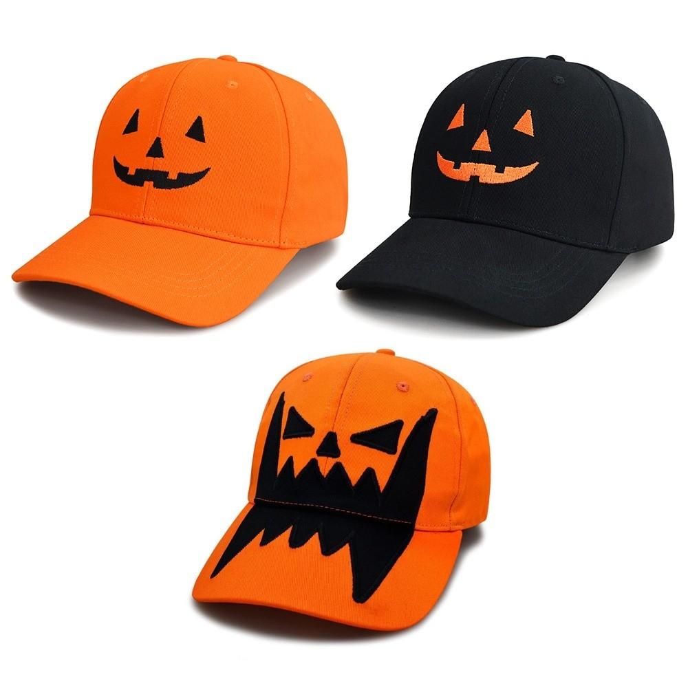 Lightweight Halloween Baseball Cap Breathable Sunshade Cap Funny Pumpkin Embroidery Hat  Outdoor