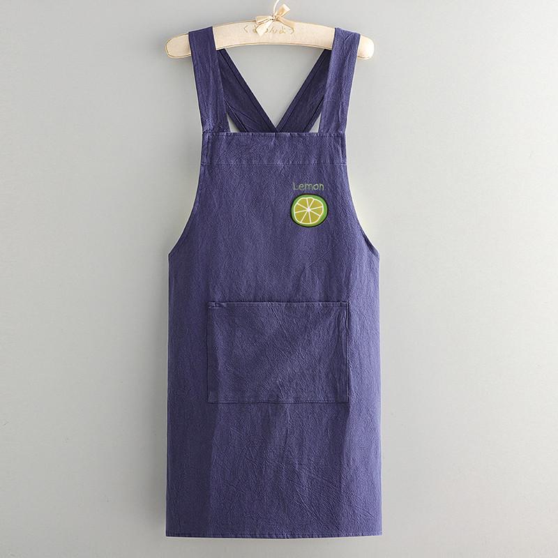 Breathable Cotton Crinkle Apron - Summer Thin, Anti-Stain, Custom Print Cooking Waist Apron