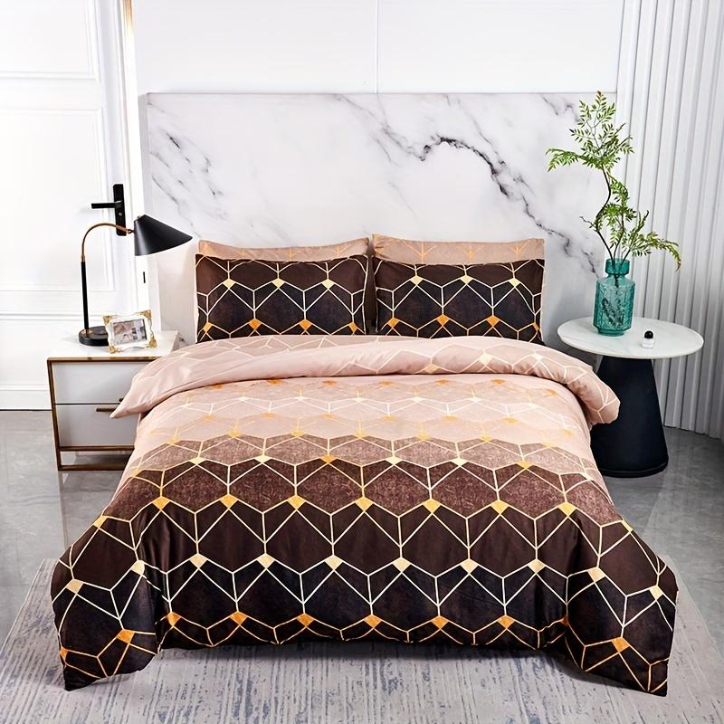 Duvet Cover Set Multicolor Gradient Geometric Pattern Bedding Set Soft Comfortable Duvet Cover For Bedroom Guest Room