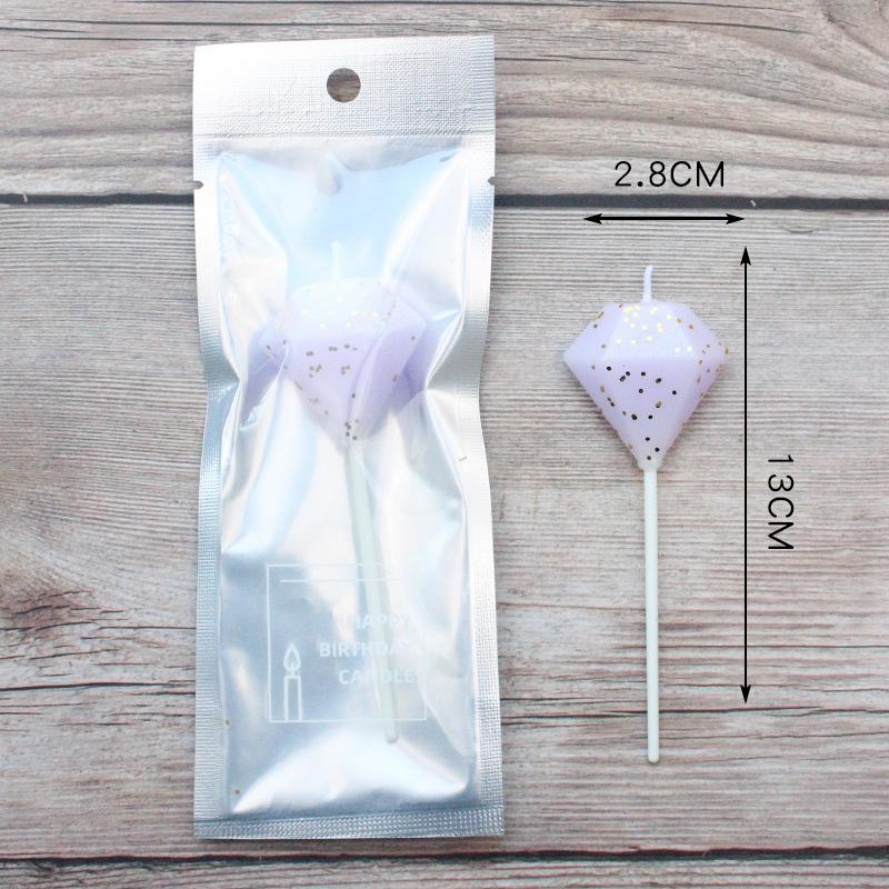 Single Multi-color Diamond Cloud Birthday Candle Cake Baking Decoration Party Supplies Creative Colorful Candle