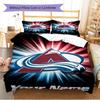 Name Custom Colorado Avalanche Logo Pattern Bedding Set Quilt Cover Pillowcase Home Decor Gift (1 * Duvet Cover + 2 * Pillowcase, Without Core)