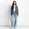 Elva' Island Women's Petite Relaxed Embroidered Knit Cardigan