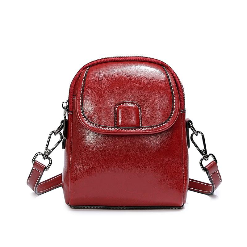 Women's Premium Waxed Leather Crossbody Bag - Lightweight Versatile Phe Pouch Shoulder Purse for Daily Use, Shopping & Travel