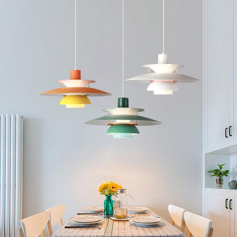 Danish UFO Pendant Light: Nordic Bauhaus Design for Dining Room or Bar