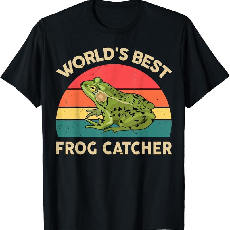 

Frog T Shirt Worlds Best Catcher Funny Toddler Boy Kids - Men s Summer Cotton Graphic Tee S разноцветный