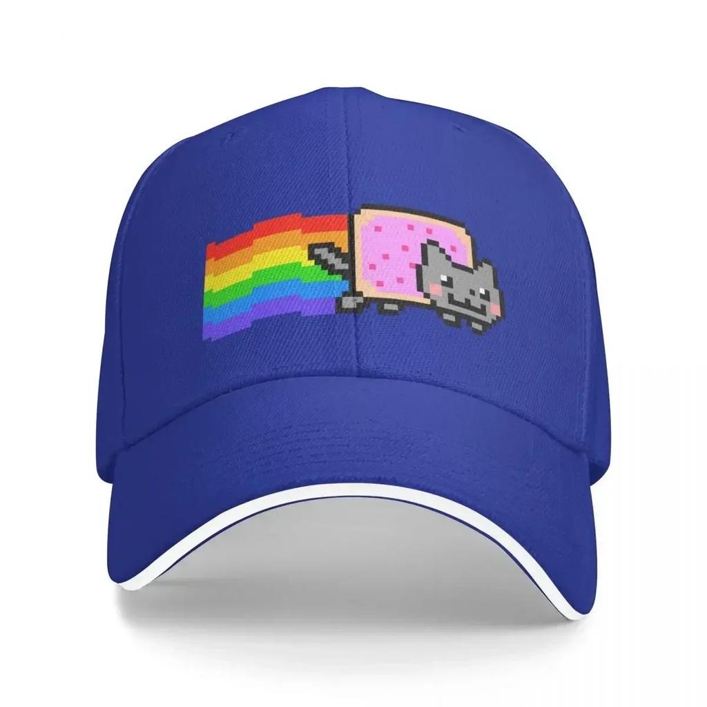 Rainbow cat meme Baseball Cap Sports Cap funny hat Hip Hop dad hat WoUnisexs 2024 Unisexs