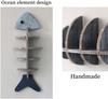 Nordic Style Wall Wooden Fish Row Shelf Cafe Living Room Decorative Pendant Wall Baffle Bookshelf Home Decoration Accessories