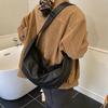 Korean Casual Style Large Capacity Girls Black Messenger Bag Student Canvas Shoulder Bag Commuter Bag Dumpling Bag Tide
