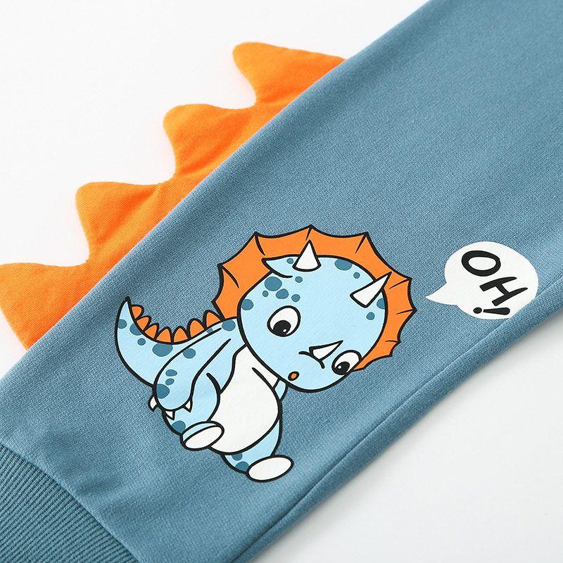 Children's Jogger Pants Spring and Autumn Boys' Pants 3D Dinosaur Cartoon Long Pants Boys' Pure Cotton Sweatpants Children's Clothing
