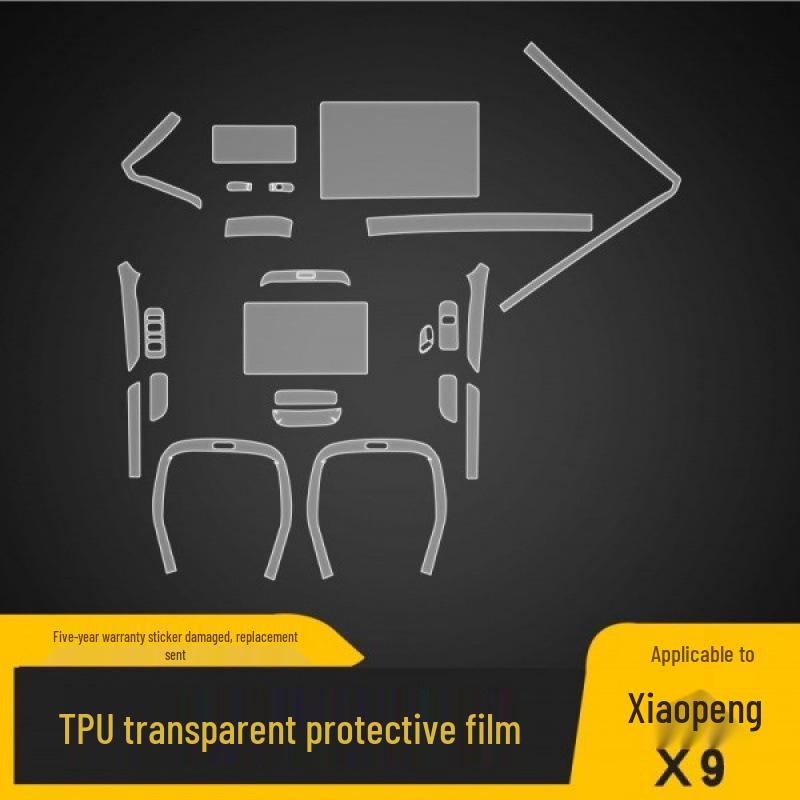 Xiaopeng X9 24-25 Screen Console Trim Sticker - Interior TPU Film