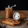 Manual Pepper Grinder Kitchen Wooden Spice Mill for Black Pepper, Salt, and Herbs