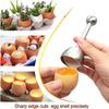 Egg Topper Eggshell Cutter Stainless Steel Egg Cracker Opener Remover Egg Opener Egg Cup Multipurpose Egg Tool Kitchen Gadget 6