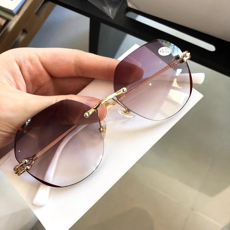 Ultraleichte randlose Lesebrille für Alterssichtigkeit Brille mit Dioptrie +1.0+1.5+2.0+2.5+3.0+3.5+4.0 Blaulichtfilter-Brille