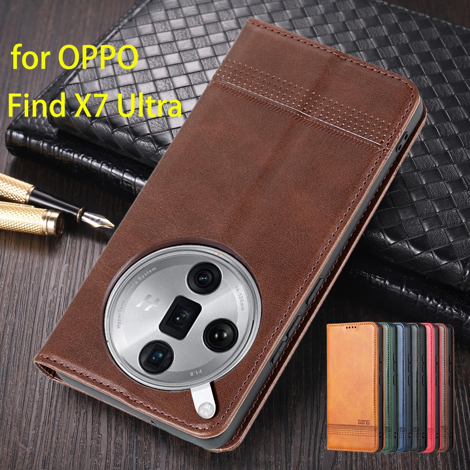 

Роскошный магнитный адсорбционный кожаный чехол для OPPO Find X7 Ultra 6.82 Flip Cover Защитный чехол Capa Fundas Coque for Find X7 Ultra&Only Case