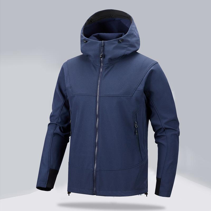 Soft Shell Outdoor Sports Leisure Windproof Waterproof Three-proof Jacket Hooded Jacket Men and Women