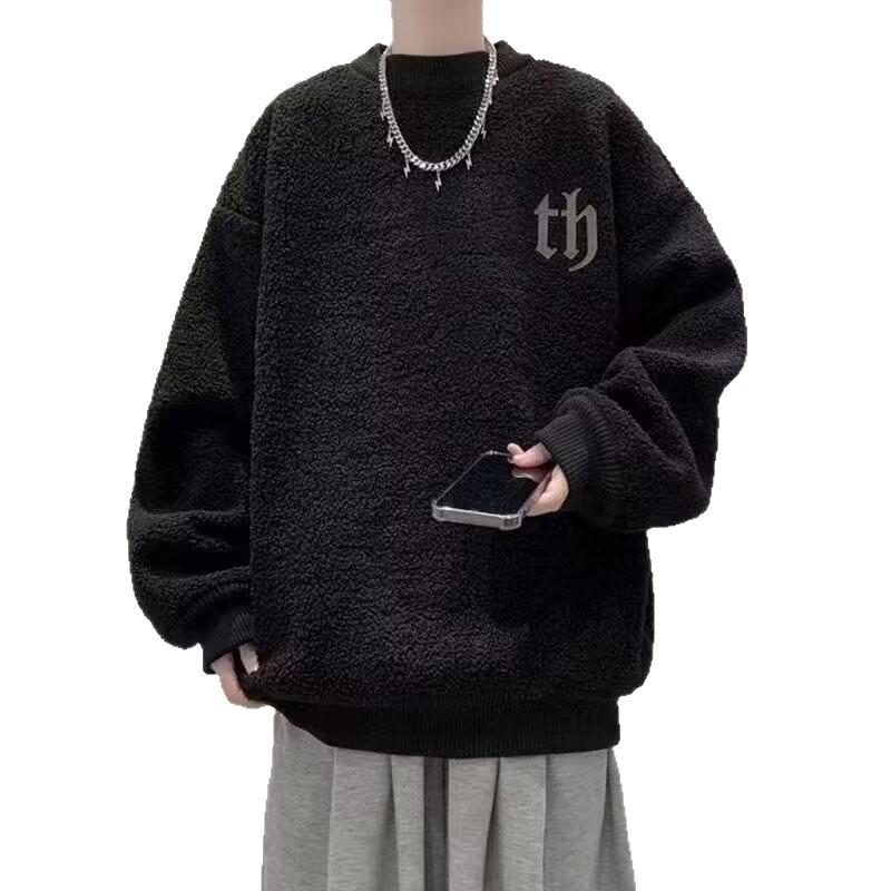 Sweat à capuche décontracté tendance pour homme, Style Automne/Hiver 2026, Coupe ample, Pull à col rond.