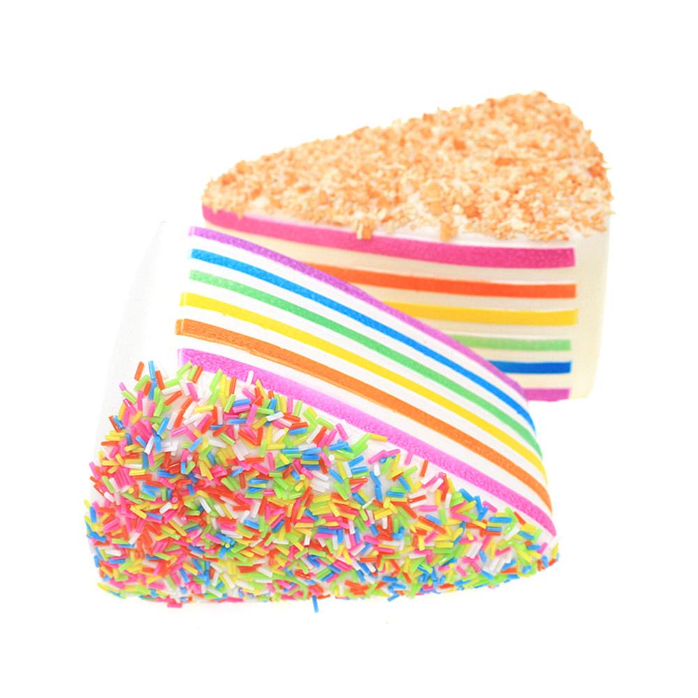 Rainbow Cake Squishy Toy Slow Rebound Sprinkle Cake Stress Relief Squeeze Toy for Kids Adults