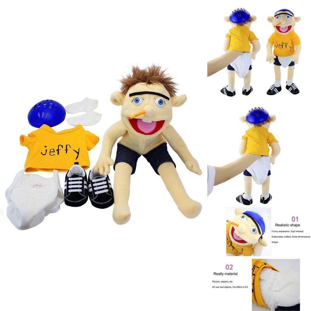 Soft And Skin-friendly Jeffy Cartoon Plush Hand Puppet Toy For Kids And Adults Perfect Christmas And Birthday Gift!