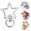 10Pcs New Star Hollow Key Chain Key Ring Keychain Diy Accessories Lobster Clasp