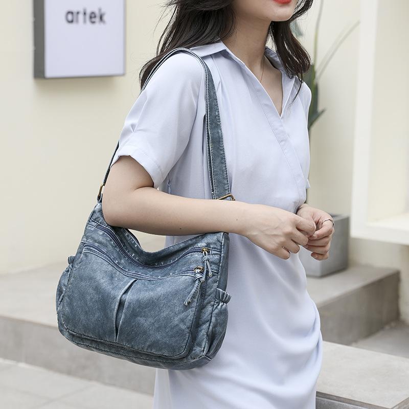 Luxurious Retro Soft Leather Autumn New Women's Shoulder Bag Solid Color Casual High Women's Crossbody Bag