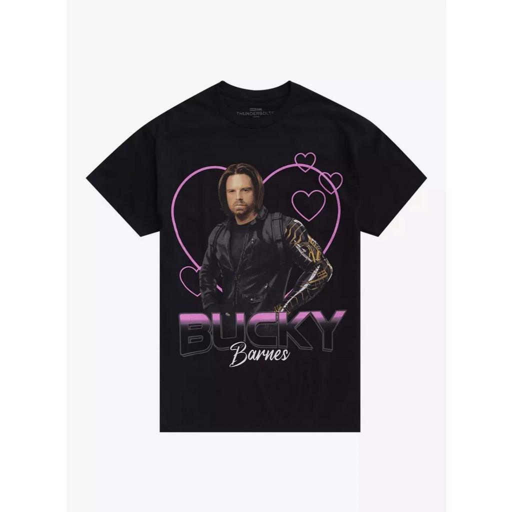 2026 New Anime Cartoon Thunderbolt _ Bucky Barnes Hearts Printed T-Shirt Unisex Short Sleeve Relaxed Plus Size Top
